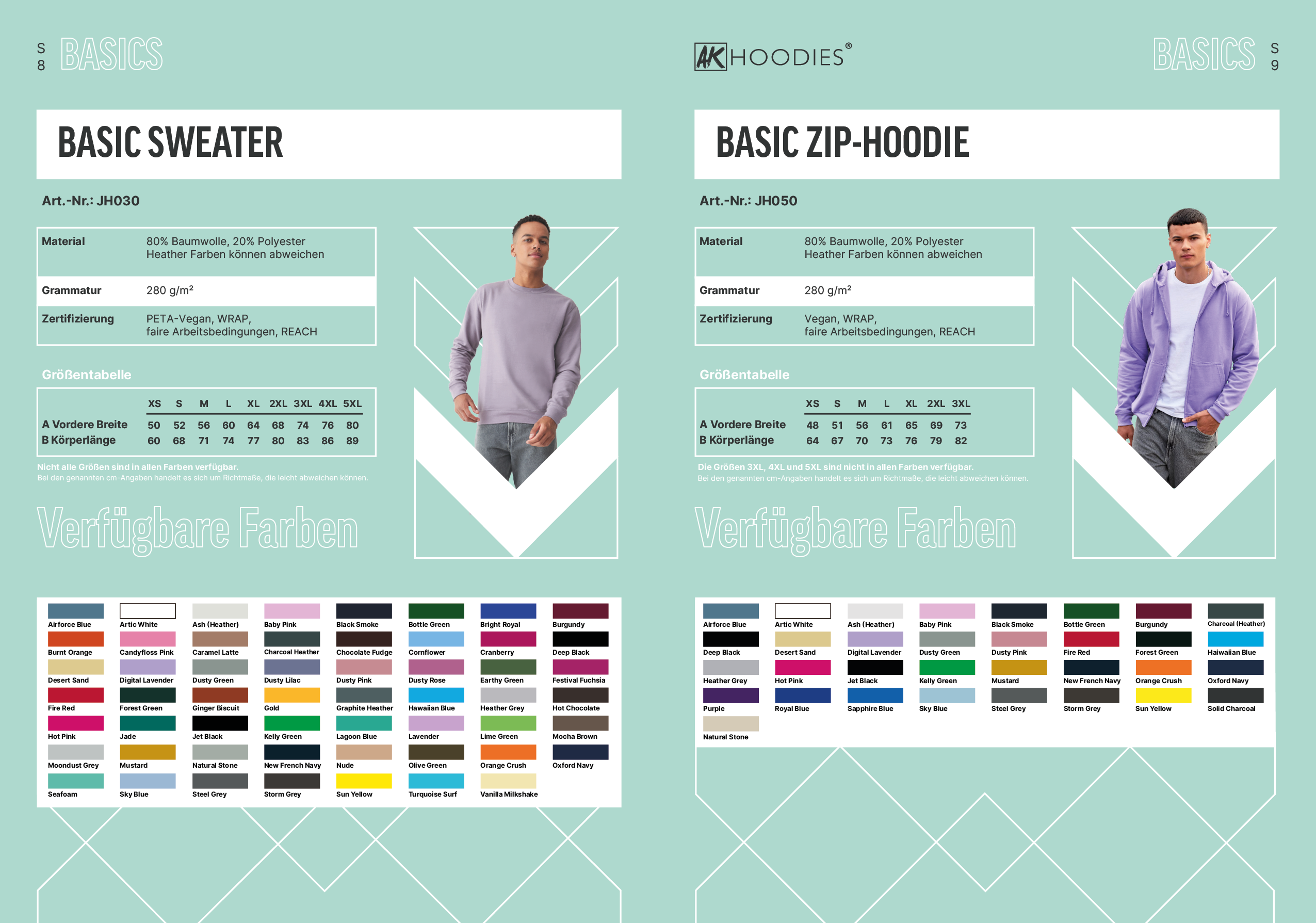 Basic-Pullover, Rundhals, Langarm, Baumwollmischung, helles Lila, Kapuzenpullover, Zip-Hoodie, Sweater, Baumwolle, Unifarben